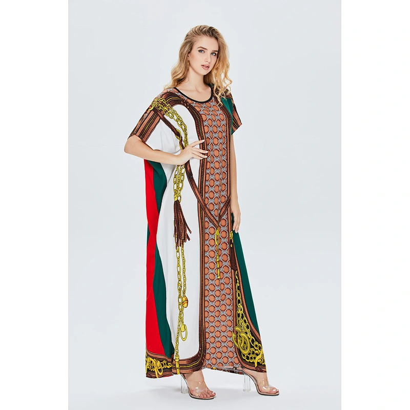 2021 Women's Muslim Dress Swimwear Turkish Kaftans Swimsuit Cover up Caftan Beach Long Dress