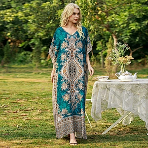 Women's Swimwear Turkish Kaftans Swimsuit Cover up Caftan Beach Long Dress
