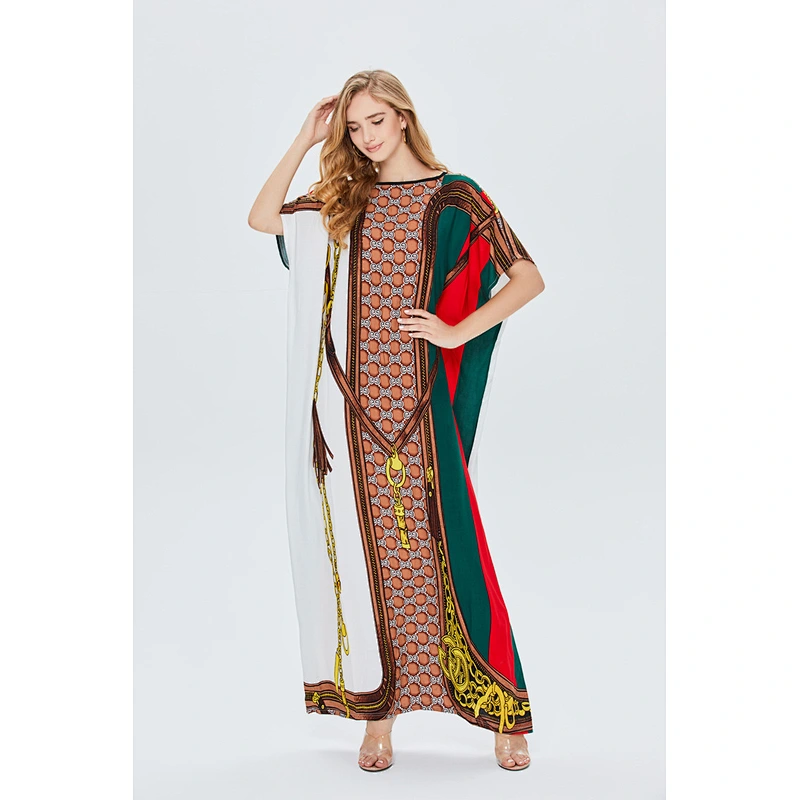 2021 Women's Muslim Dress Swimwear Turkish Kaftans Swimsuit Cover up Caftan Beach Long Dress