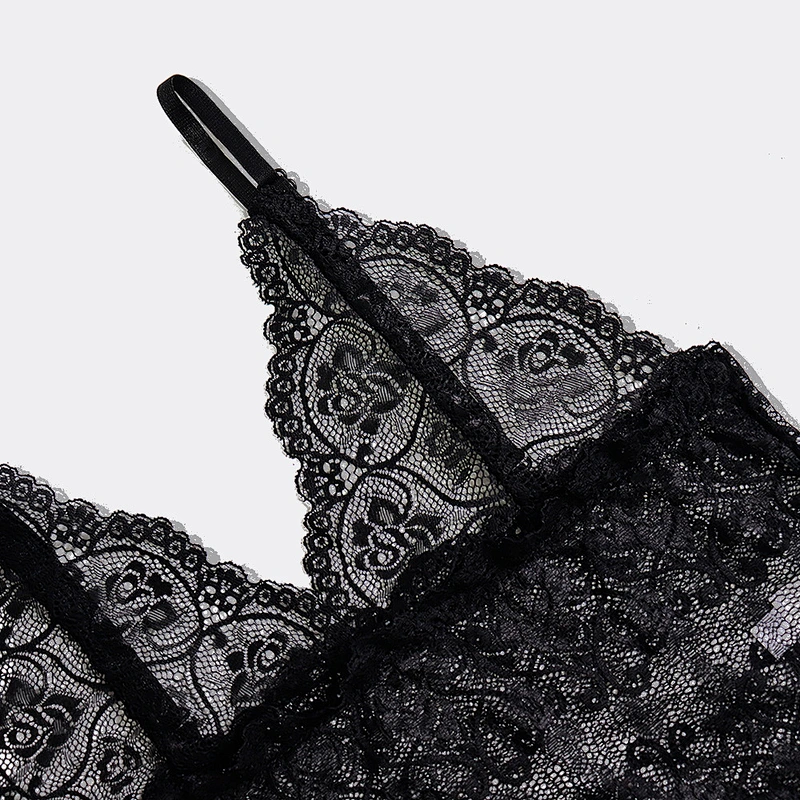 Customized Women's Sleepwear 4pcs Floral Lace Nightwear Trim Satin Cami Pajamas Set with Robe