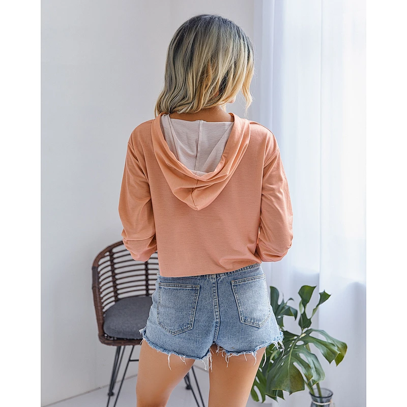 Women's Tie Dye Crop Hoodies Long Sleeve Pullover Hooded Sweatshirt Casual Loose Crop Top