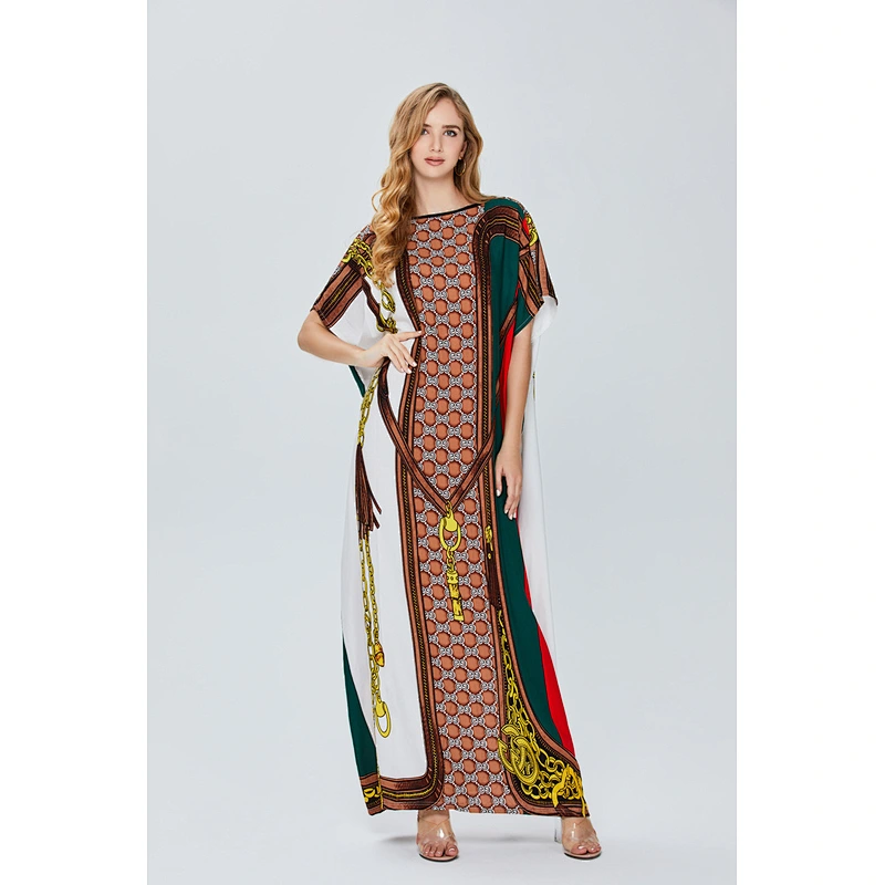 2021 Women's Muslim Dress Swimwear Turkish Kaftans Swimsuit Cover up Caftan Beach Long Dress