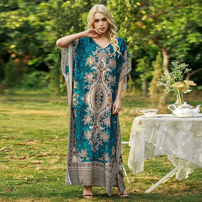 Women's Swimwear Turkish Kaftans Swimsuit Cover up Caftan Beach Long Dress