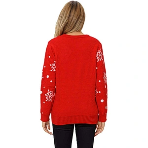 Women's Ugly Christmas Sweater Reindeer Printed Pullover Jumper Christmas Long Sleeve Sweater Tops