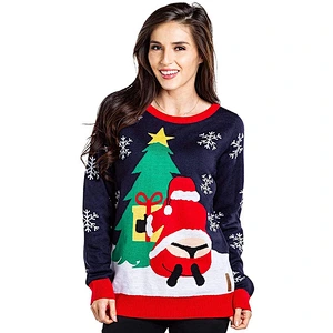 Amazon Top Unisex Long Sleeve Christmas Sweater Tops Funny Santa Ugly Christmas Sweater