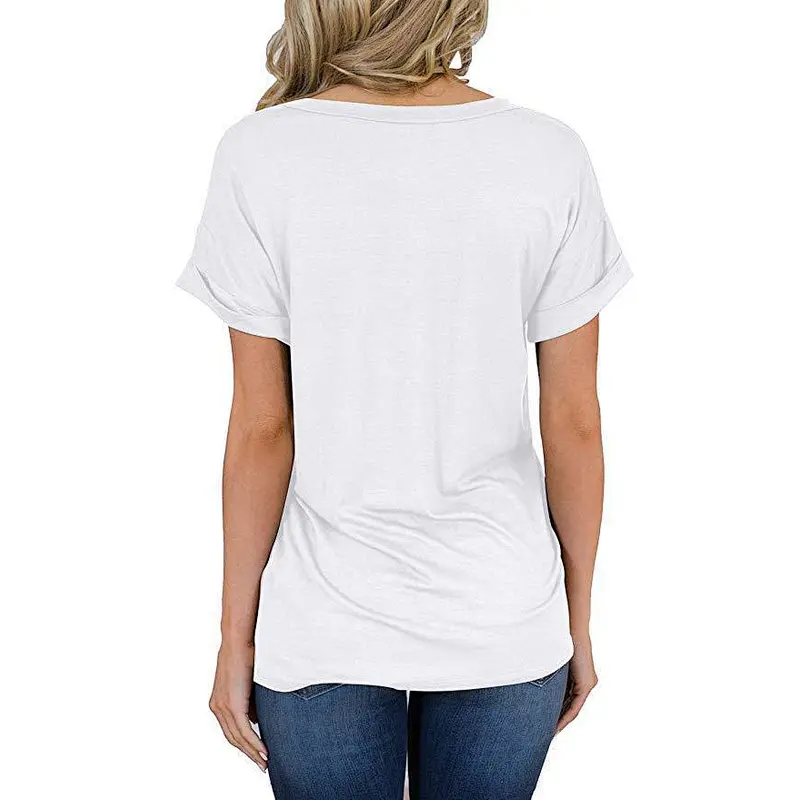 Amazon Hot Womens Casual Tops Short Sleeve V-Neck T-Shirts Loose Blouse Basic Tees T-Shirt