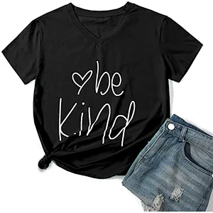 Custom Design Women's Summer V neck T Shirts Graphic Tees Basic Casual Loose Shirts Tops