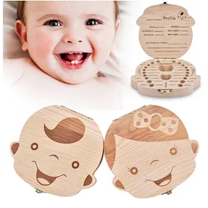 Wooden Baby Milk Teeth Box Storage Box for Kids Boy & Girl Portable Denture Box milk teeth box baby milk teeth box Denture Box