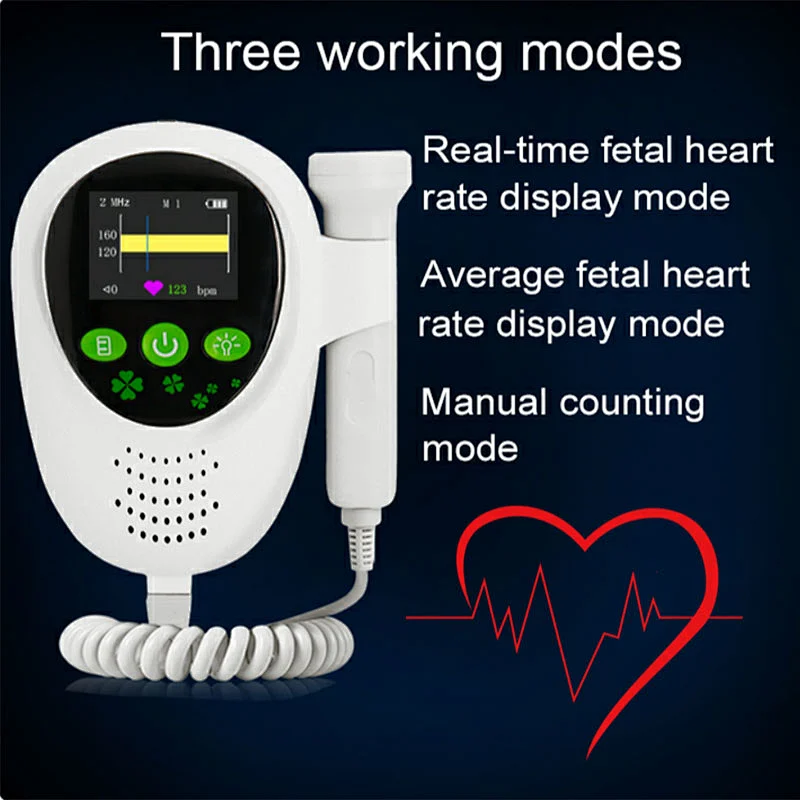 Professional Fetal Doppler Portable Ultrasound Baby Heart Doppler Fetal Monitor