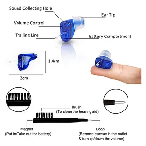 OEM 1.5 hours for battery 15 hours for use rechargeable invisible hearing aid hearing aid new sound hearing aid new best ear hearing aid