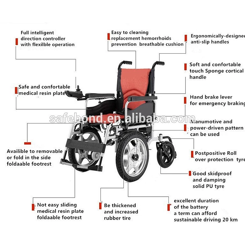 Quality Automatic Electrical Motorized Wheelchair Stair Climbing Trolley Stretcher