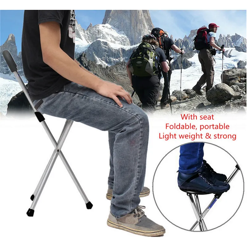 Walking Stick Cane with Seat,Folding Walking Stick Seat