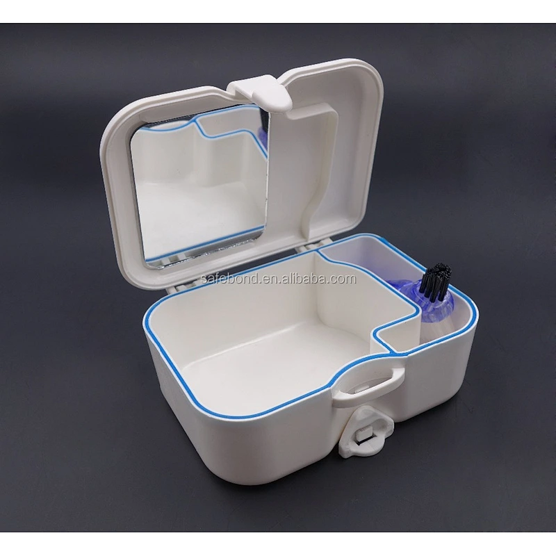Good quality Denture Storage Box with brush and mirror denture storage box denture box with mirror denture box with brush