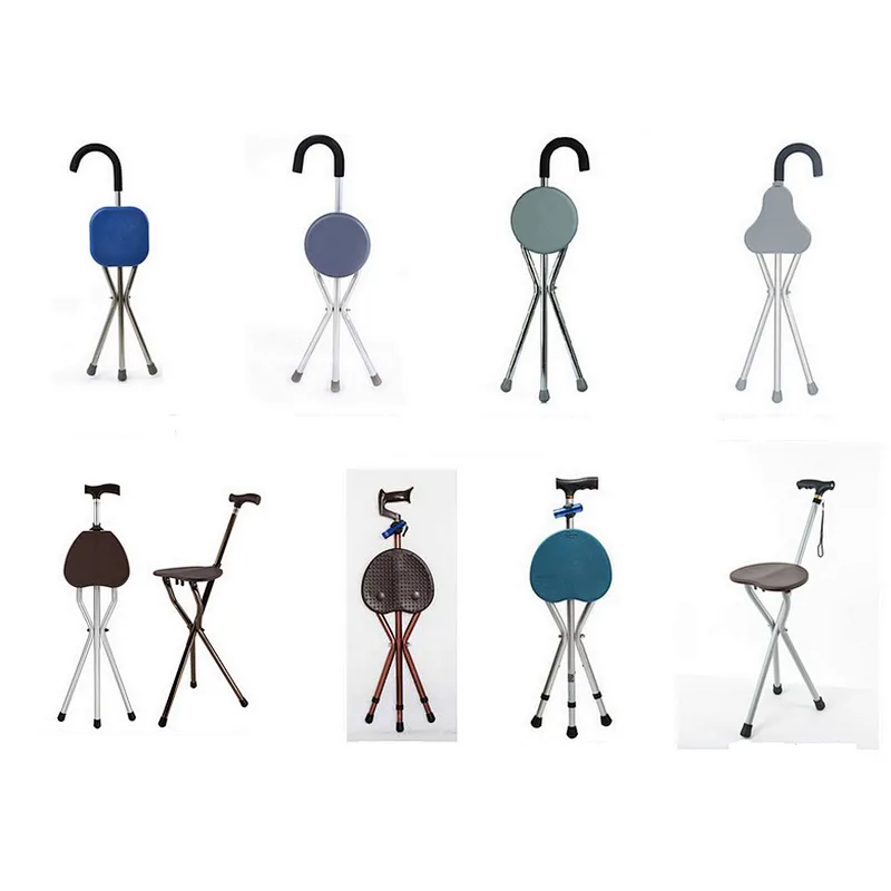 Good Price Folding Seat Cane /Three legged canes/walking stick with seat