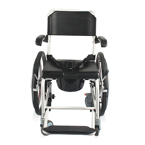 2021 manual wheechair sitting hospital commode folding chair Aluminum Alloy Material for the old and the sick cannot move easily