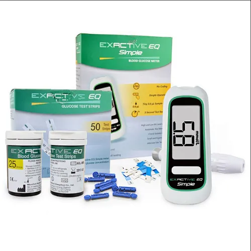 Blood Glucose Meter Electric Plastic Ce White OEM Blood Testing Equipments Free Spare Parts Removable Battery CE ISO Class I