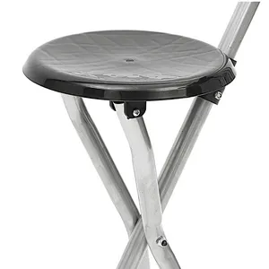 Elderly Folding Triangle Aluminum Walking Stick with Seat Chair Cane Seat / Folding Cane Seat