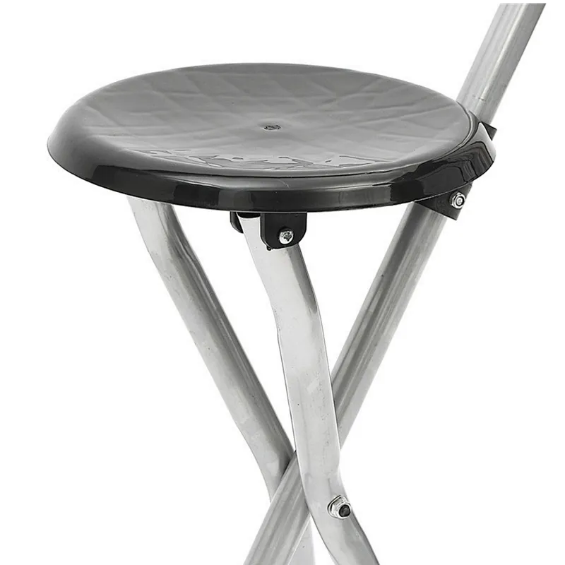 Elderly Folding Triangle Aluminum Walking Stick with Seat Chair Cane Seat / Folding Cane Seat