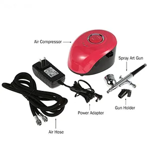 Pink black white Tattoo Nail Painting Mini Spray Makeup Gun Kit Paint Tattoo Nail Art Tool Airbrush Compressor kit