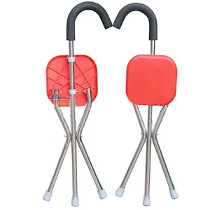 Good Price Folding Seat Cane /Three legged canes/walking stick with seat