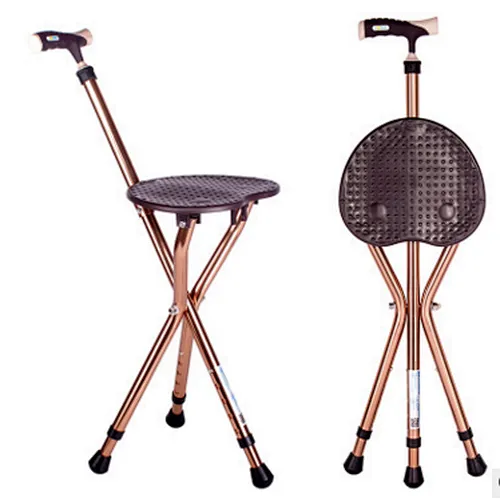 Elderly Tripod Walking Stick With Seat Canes