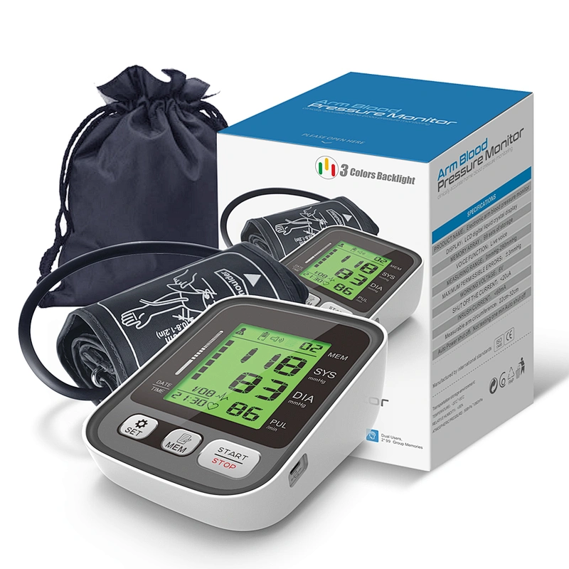Full Automatic 3 Color Backlight Digital Blood Pressure Meter Upper Arm Blood Pressure Monitor for Sale Full Automatic 3 Color Backlight Digital Blood Pressure Meter Automatic Digital Upper Arm Blood Pressure Monitor digital blood pressure monitor