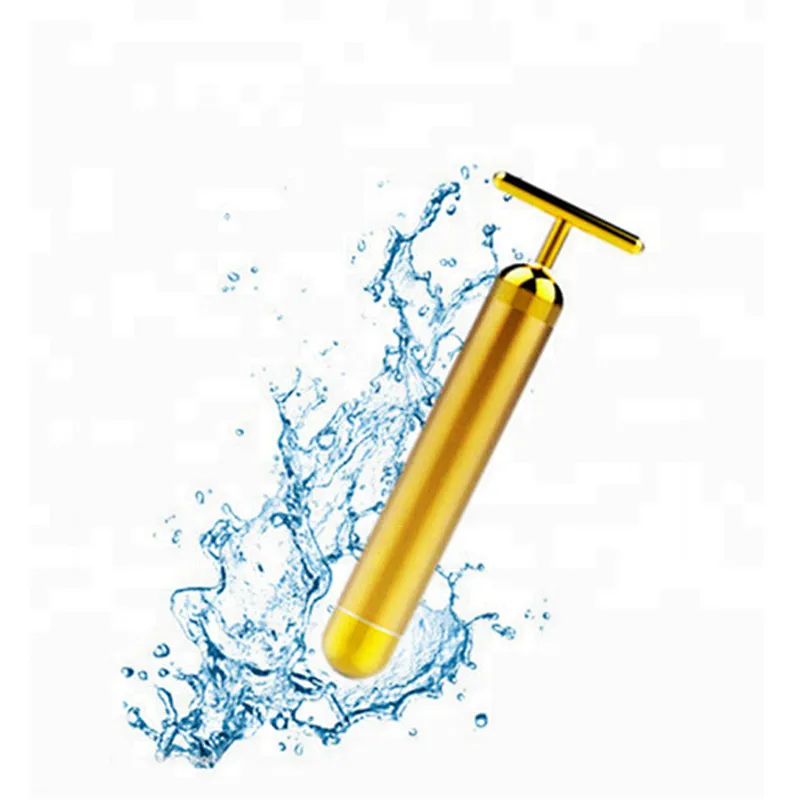 Slim Face 24k Gold Vibration Facial Skin Roller Massager Stick