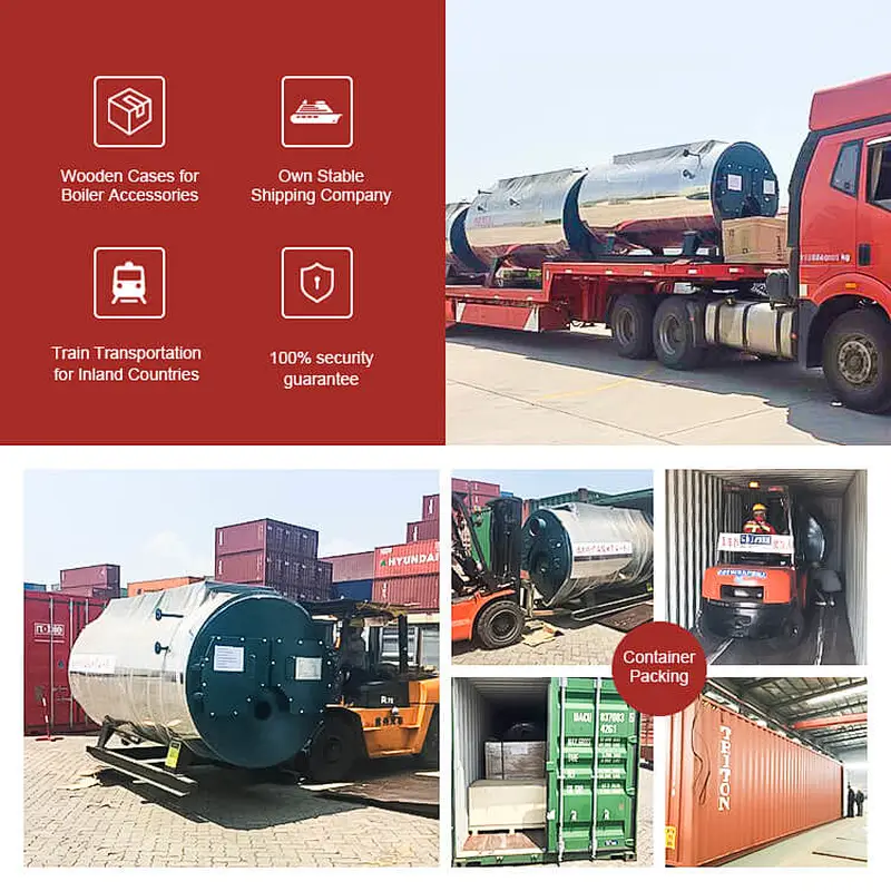 WNS 1 to 20 Ton Industrial Fire Tube Natural Gas Diesel Heavy Oil Lpg Fired Steam Boiler For Sale