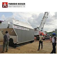 DZH 1 to 6 ton Manual feed Wood Firewood Log Fired Industrial Horizontal Steam Boiler Machine