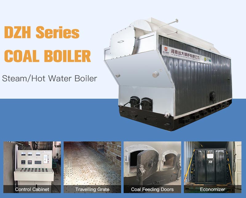 DZH manual coal boiler,travelling grate coal boiler