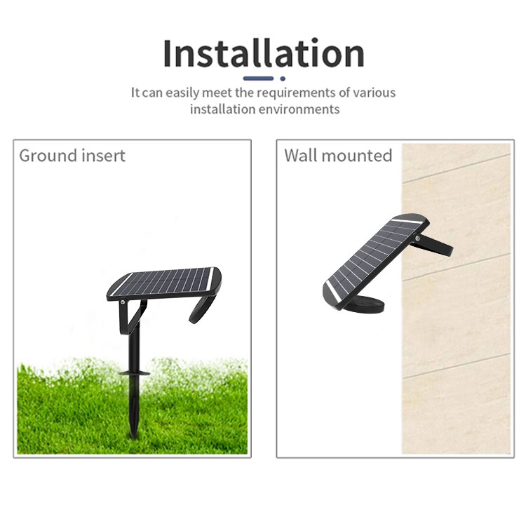 wall installation solar flood light