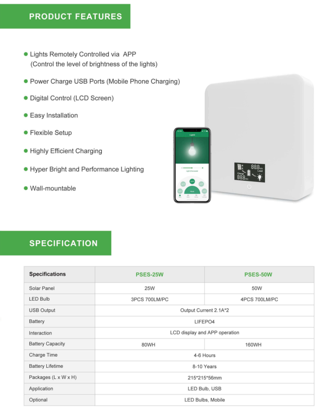 25W 50W small home solar kit
