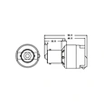 Reverse light, halogen with skirt P21W base drawing
