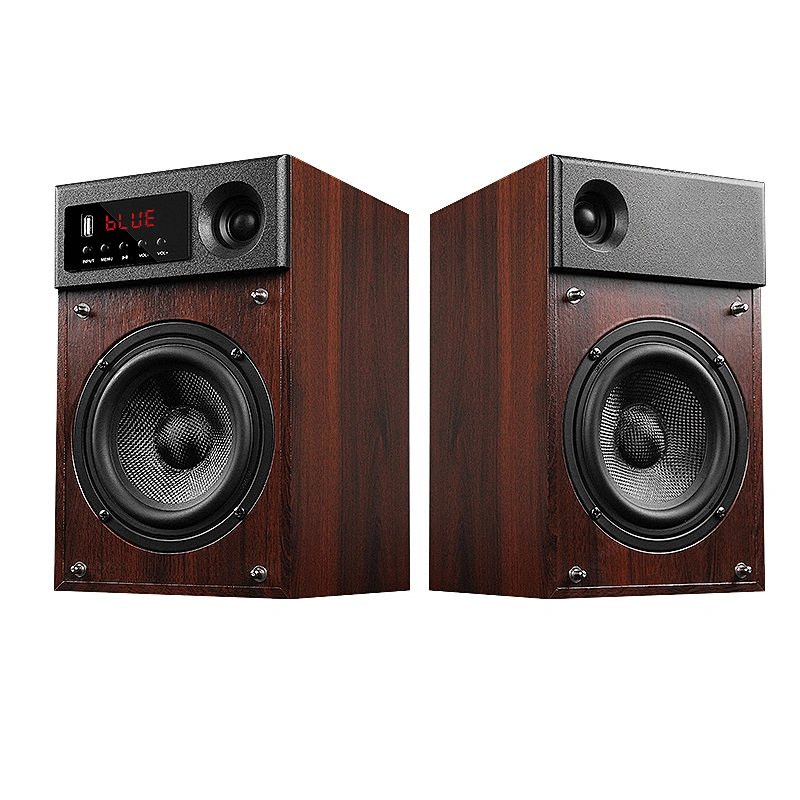 Hifi 80W powerful stereo bookshelf active blue tooth speaker with remote