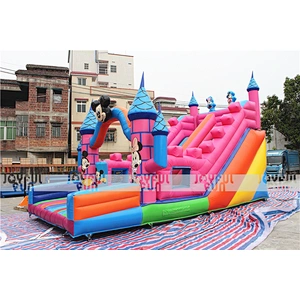 Professional factory favorite Micky Mouse cartoon inflatable slide inflatable dry slide for amusement park