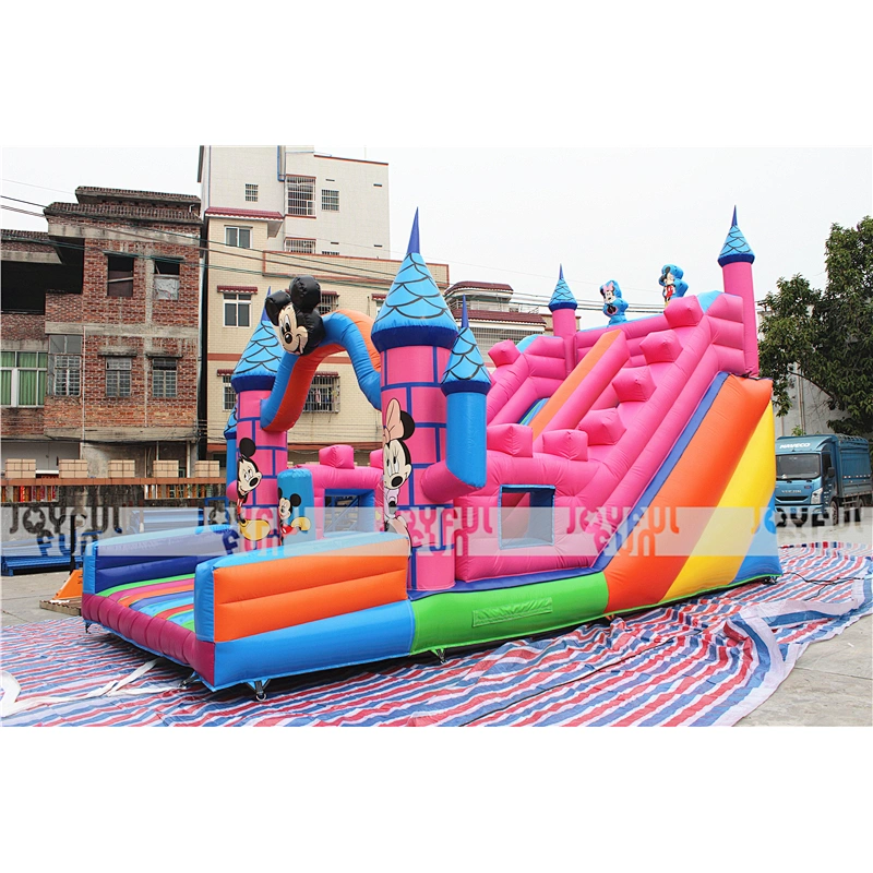 Professional factory favorite Micky Mouse cartoon inflatable slide inflatable dry slide for amusement park