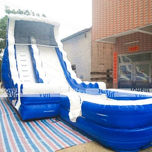 Custom inflatable water slide slide sipper with small water pool for sale