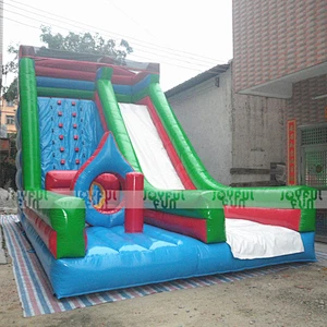 Giant and long inflatable adult slide inflatable commercial activity slide with rings obstacles handles for training game