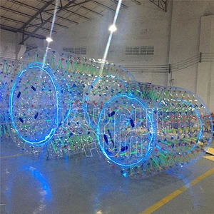 Swimming pool use colorful led light inflatable fun roller water roller/ inflatable walking roller/ water park toys