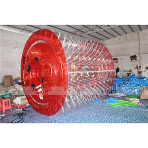 Factory price popular inflatable water roller ball wheel inflatable roller wheel game for events
