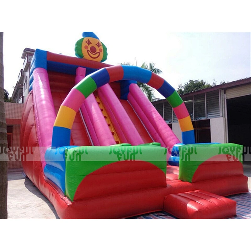 China low price high quality funny game inflatable slide clown dry slide inflatable jumping game for sale