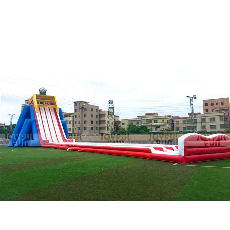 Large 4 lanes hippo inflatable long way water slide for adult