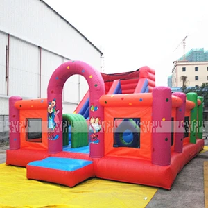 Hot sale long Cartoon Theme Inflatable Playground inflatable funny kids playground for sale