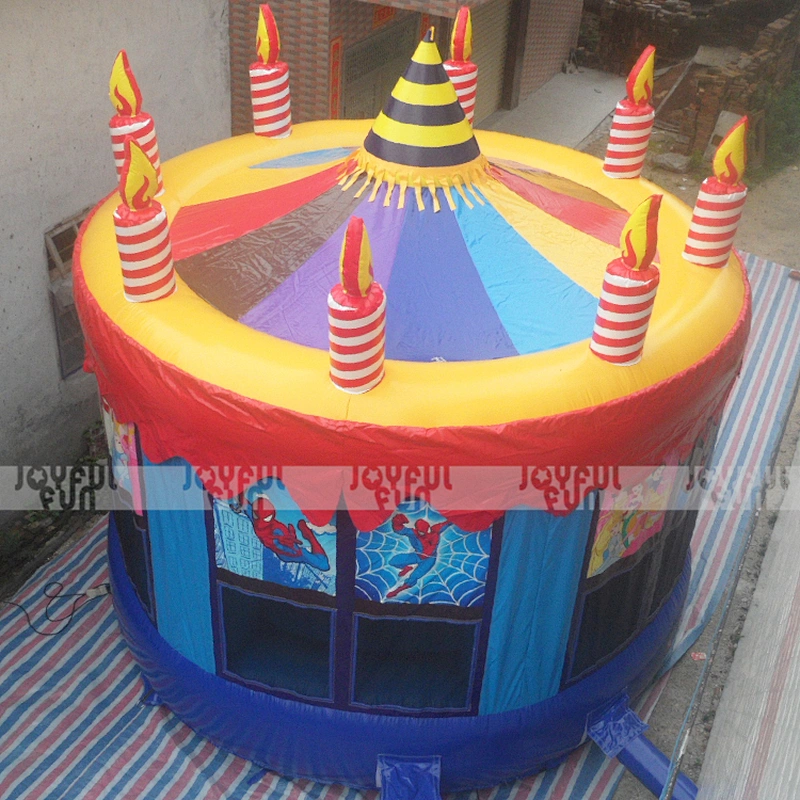 Factory price birthday cake bouncer inflatable jumping house for party