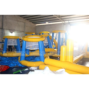 Durable inflatable floating water basketball shoot hoop stand sport game for amusement park
