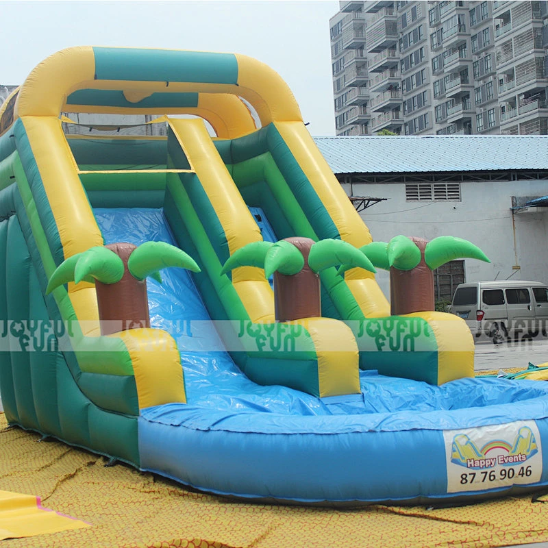High Quality Amusement Park Tropical Inflatable Water Slide with Pool Cleaner