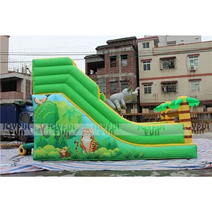 Cost-effective inflatable animal world theme dry slide inflatable jumping toys for kids