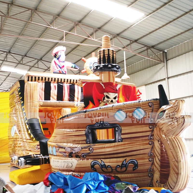 Hot-Selling New Design Factory Prices Pirate Ship Inflatable Slide Playground