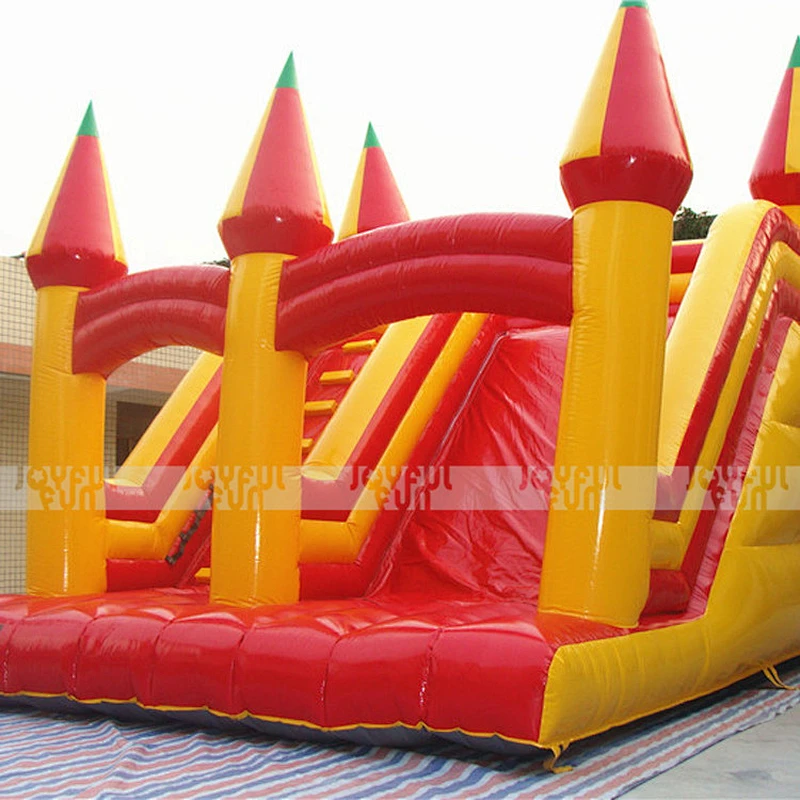 China new design 2017 high quality gym equipment outdoor giant castle inflatable slides for sale