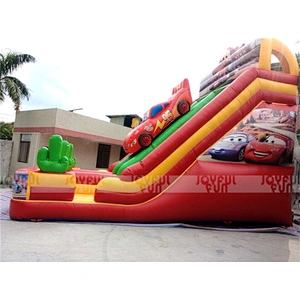 Factory price giant cartoon cars inflatable slide,inflatable bouncy slide for sales